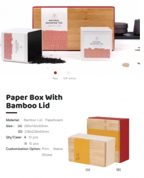 Popierinė dėžutė bambukiniu dangteliu