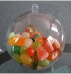 Skaidrus kalėdinis burbulas saldainiams