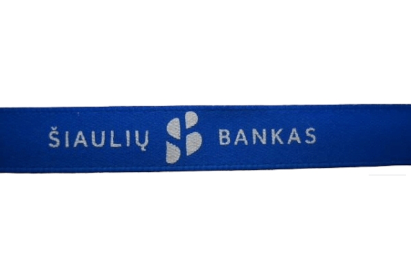 Juostelė su logotipu Šiauliu bankas Baltas logotipas