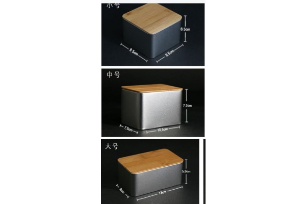 Metalinė dėžutė bambukiniu dangteliu