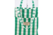 Drobinis dryžuotas paplūdimio krepšys su logotipu | Tote bag | 30×37 cm