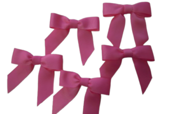 Pre-tied ribbon bows with sticky back for fast gifts packing