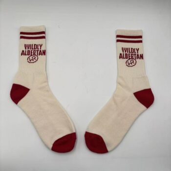 Custom socks with knitted logo and pattern