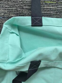 Aqua spalvos drobiniai maišai 12 oz